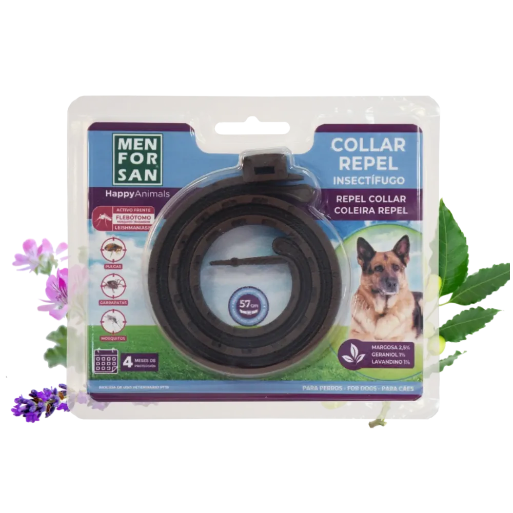 MenForSan Collare cane antiparassitario 100% naturale