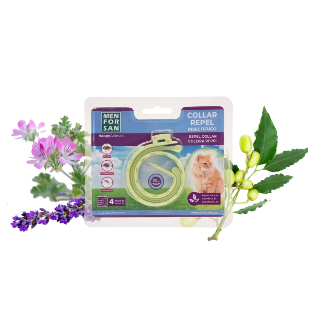 MenForSan Collare gatto antiparassitario 100% naturale