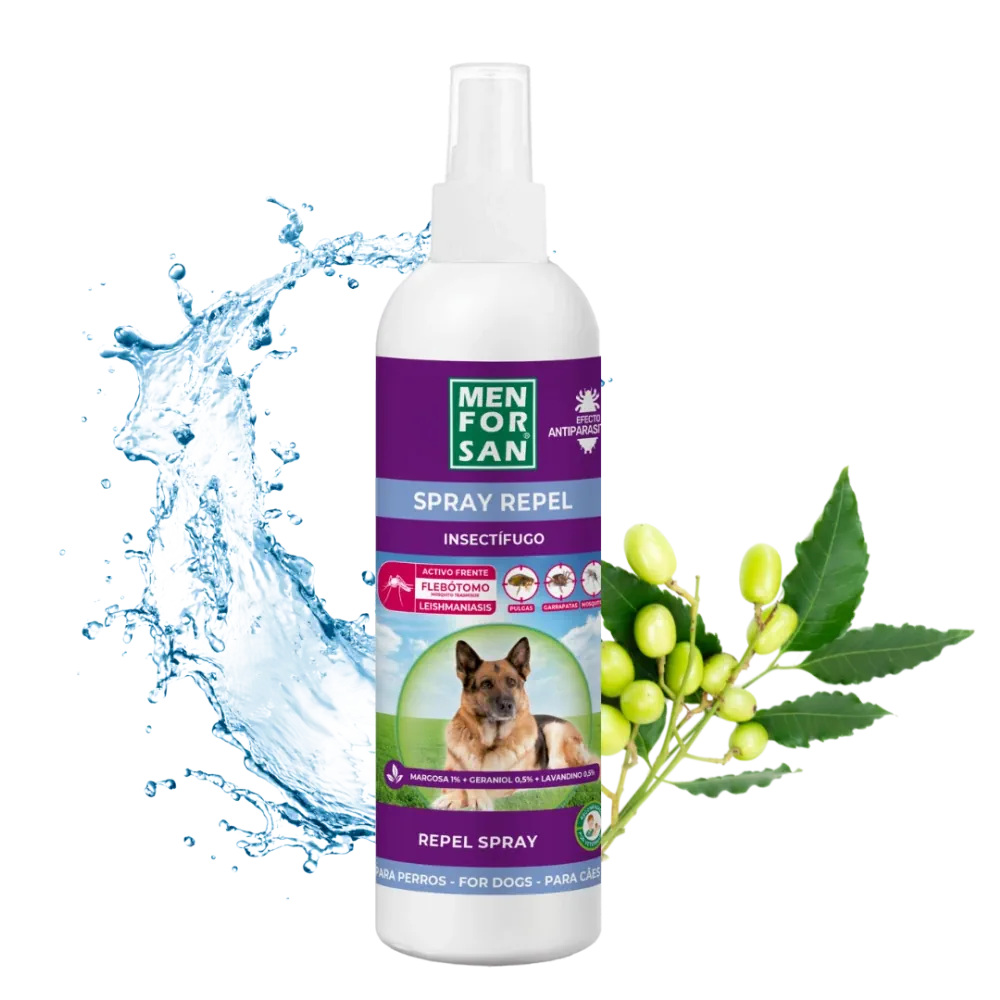 MenForSan Spray Antiparassitario per cani 100% naturale 250 ml