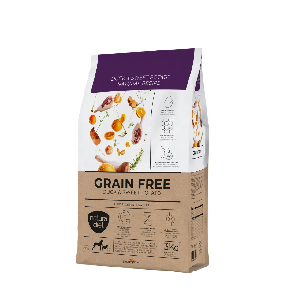 Natura Diet DOG GRAIN FREE Duck & Sweet potato 3 kg
